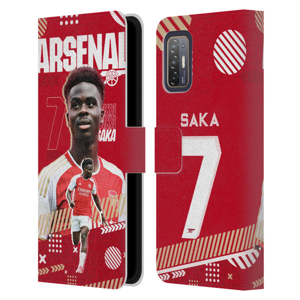 Arsenal FC 2023/24 First Team Bukayo Saka Leather Book Wallet Case Cover For HTC Desire 21 Pro 5G