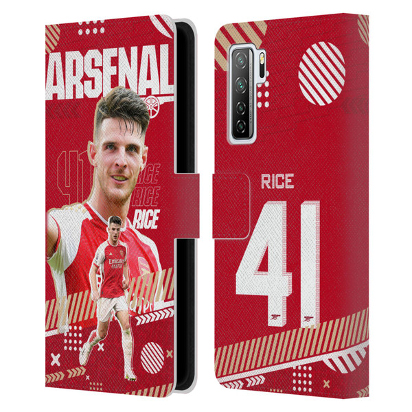 Arsenal FC 2023/24 First Team Declan Rice Leather Book Wallet Case Cover For Huawei Nova 7 SE/P40 Lite 5G