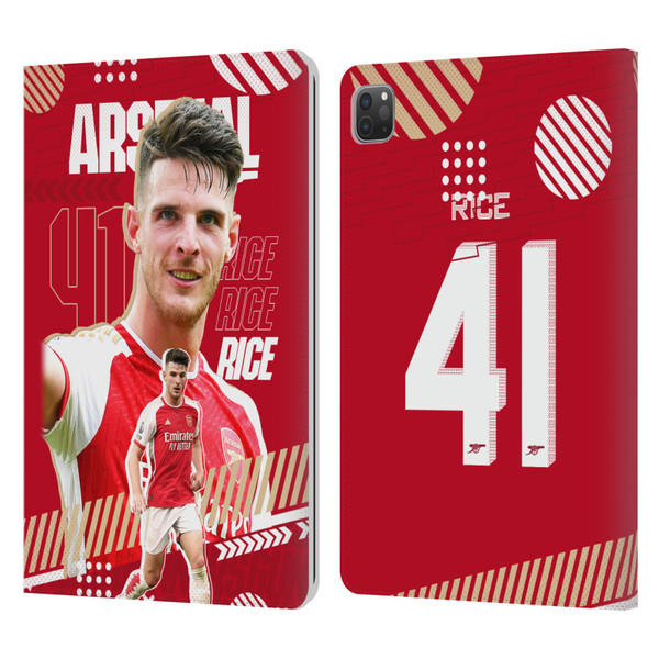 Arsenal FC 2023/24 First Team Declan Rice Leather Book Wallet Case Cover For Apple iPad Pro 11 2020 / 2021 / 2022