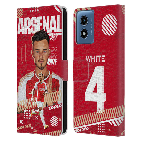 Arsenal FC 2023/24 First Team Ben White Leather Book Wallet Case Cover For Motorola Moto G Play (2024)