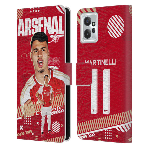 Arsenal FC 2023/24 First Team Gabriel Leather Book Wallet Case Cover For Motorola Moto G Power (2023)