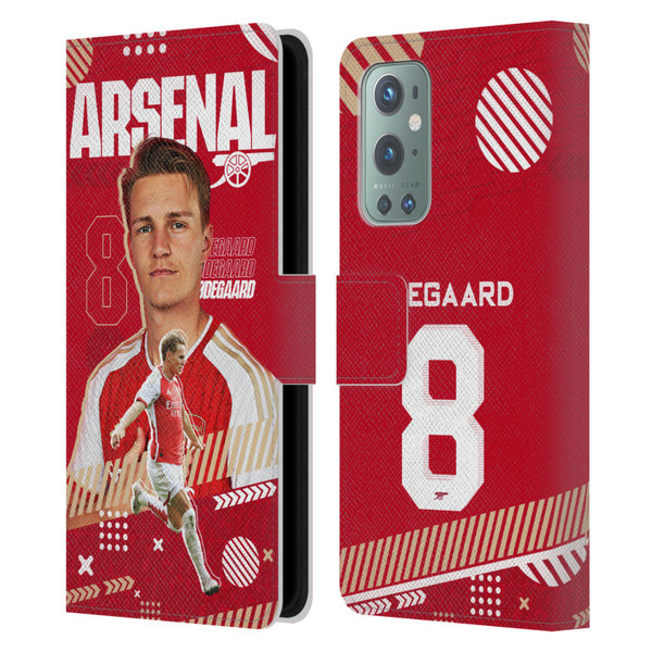 Arsenal FC 2023/24 First Team Martin Ødegaard Leather Book Wallet Case Cover For OnePlus 9