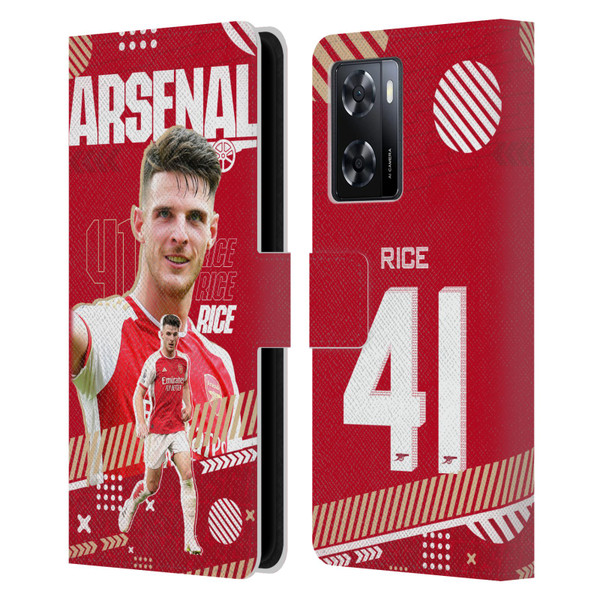 Arsenal FC 2023/24 First Team Declan Rice Leather Book Wallet Case Cover For OPPO A57s