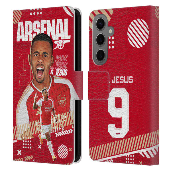 Arsenal FC 2023/24 First Team Gabriel Jesus Leather Book Wallet Case Cover For Samsung Galaxy S25 Arsenal FC 2023/24 First Team Gabriel Jesus Leather Book Wallet Case Cover For Samsung Galaxy S25