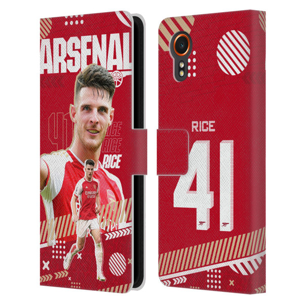 Arsenal FC 2023/24 First Team Declan Rice Leather Book Wallet Case Cover For Samsung Galaxy Xcover7 5G