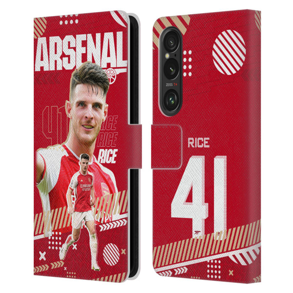 Arsenal FC 2023/24 First Team Declan Rice Leather Book Wallet Case Cover For Sony Xperia 1 VI 5G