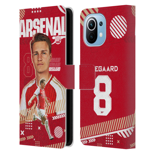 Arsenal FC 2023/24 First Team Martin Ødegaard Leather Book Wallet Case Cover For Xiaomi Mi 11