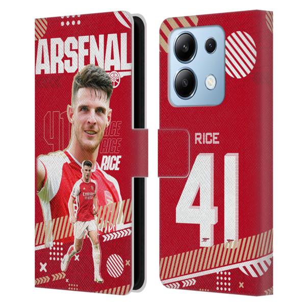 Arsenal FC 2023/24 First Team Declan Rice Leather Book Wallet Case Cover For Xiaomi Redmi Note 13/13 Pro 5G