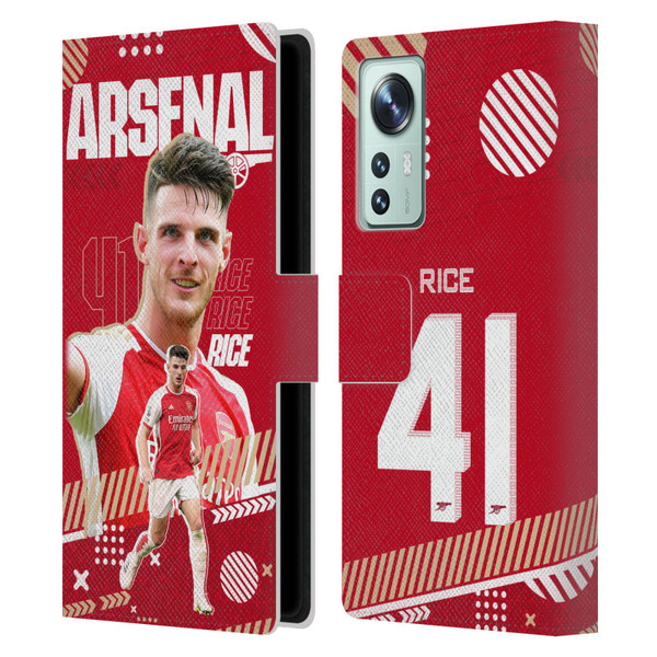 Arsenal FC 2023/24 First Team Declan Rice Leather Book Wallet Case Cover For Xiaomi 12