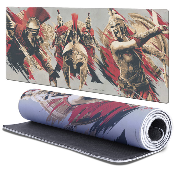 Assassin's Creed Odyssey Key Art Alexios And Kassandra Gaming Office Desk PC Keyboard Mouse Mat Pad 37.4 x 15.75 x 0.16 inches (900 x 400 mm) - XL