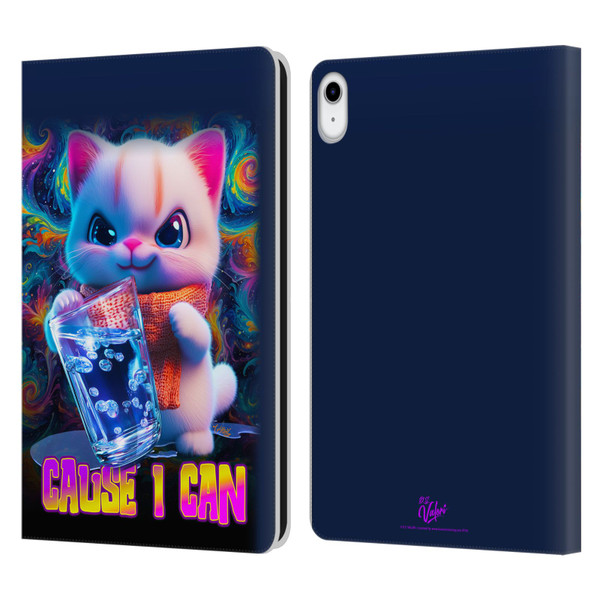 D.S. Valori Kitty And Puppy Kitty Cause I Can Leather Book Wallet Case Cover For Apple iPad 10.9 2022/2025