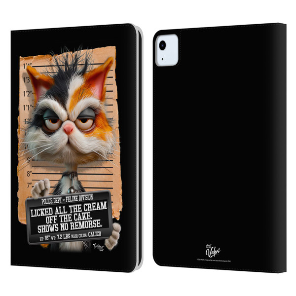 D.S. Valori Kitty And Puppy Kitty Licked The Cream Leather Book Wallet Case Cover For Apple iPad Air 11 2020/2022/2024/2025