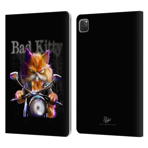 D.S. Valori Kitty And Puppy Bad Kitty Leather Book Wallet Case Cover For Apple iPad Pro 11 2020 / 2021 / 2022