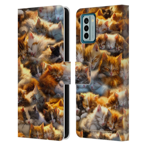 D.S. Valori Kitty And Puppy Kitty Dreams Leather Book Wallet Case Cover For Nokia G42 D.S. Valori Kitty And Puppy Kitty Dreams Leather Book Wallet Case Cover For Nokia G42