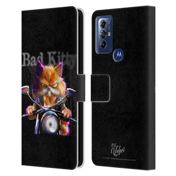 D.S. Valori Kitty And Puppy Bad Kitty Leather Book Wallet Case Cover For Motorola Moto G Play (2023)