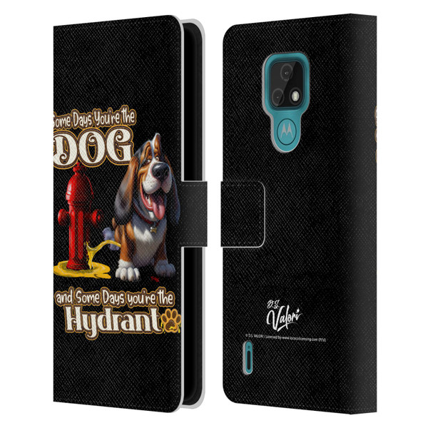 D.S. Valori Kitty And Puppy Some Days You're The Dog Leather Book Wallet Case Cover For Motorola Moto E7