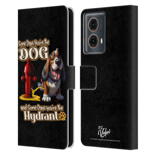 D.S. Valori Kitty And Puppy Some Days You're The Dog Leather Book Wallet Case Cover For Motorola Moto G85