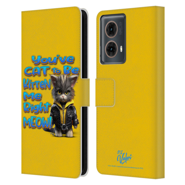 D.S. Valori Kitty And Puppy You've Cat To Be Kitten Me Leather Book Wallet Case Cover For Motorola Moto G85