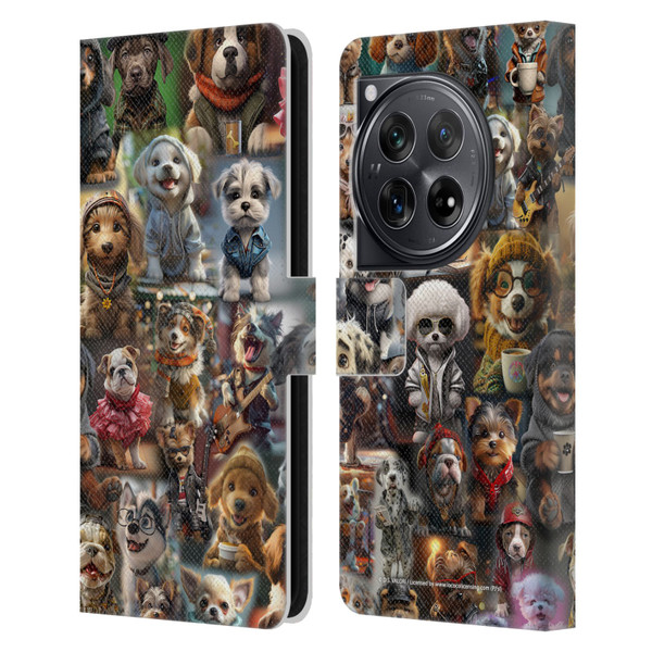 D.S. Valori Kitty And Puppy Puppy Kingdom Leather Book Wallet Case Cover For OnePlus 12