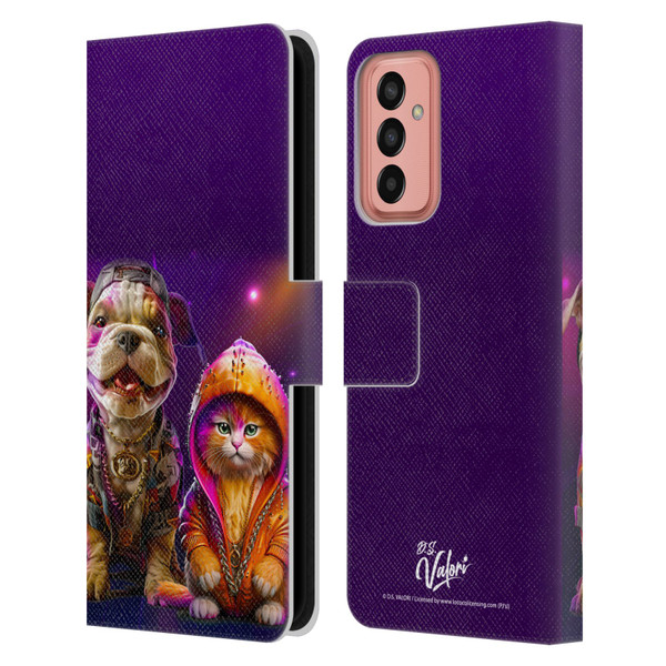 D.S. Valori Kitty And Puppy Hip Hop Pals Leather Book Wallet Case Cover For Samsung Galaxy M13 (2022)