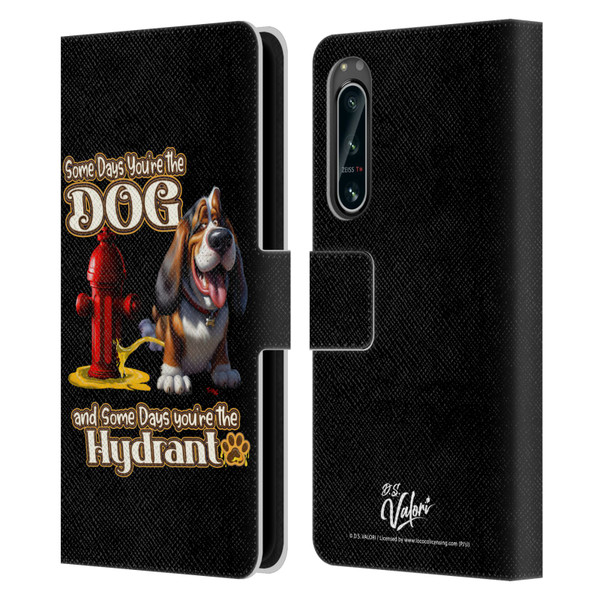 D.S. Valori Kitty And Puppy Some Days You're The Dog Leather Book Wallet Case Cover For Sony Xperia 5 IV