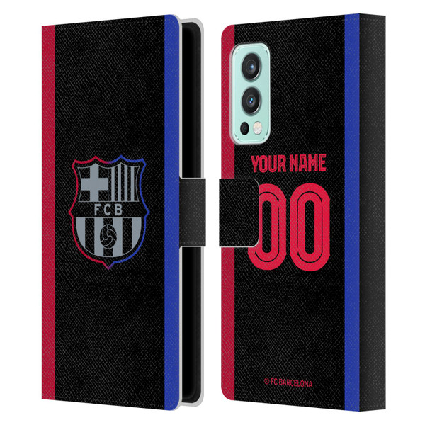 Custom Customised Personalised FC Barcelona 2024/25 Kit Away Leather Book Wallet Case Cover For OnePlus Nord 2 5G