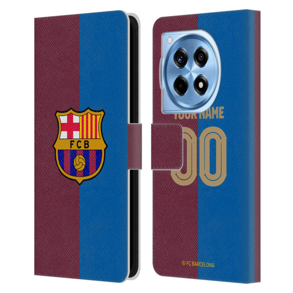 Custom Customised Personalised FC Barcelona 2024/25 Kit Home Leather Book Wallet Case Cover For OnePlus 12R