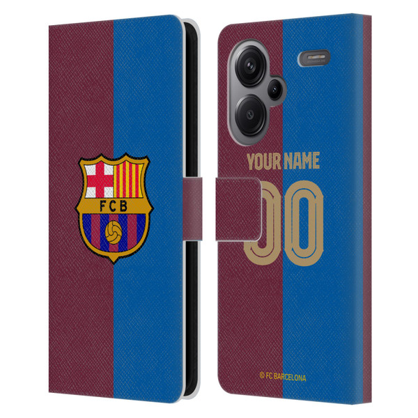 Custom Customised Personalised FC Barcelona 2024/25 Kit Home Leather Book Wallet Case Cover For Xiaomi Redmi Note 13 Pro Plus 5G Custom Customised Personalised FC Barcelona 2024/25 Kit Home Leather Book Wallet Case Cover For Xiaomi Redmi Note 13 Pro Plus 5G