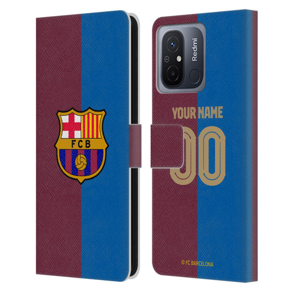 Custom Customised Personalised FC Barcelona 2024/25 Kit Home Leather Book Wallet Case Cover For Xiaomi Redmi 12C