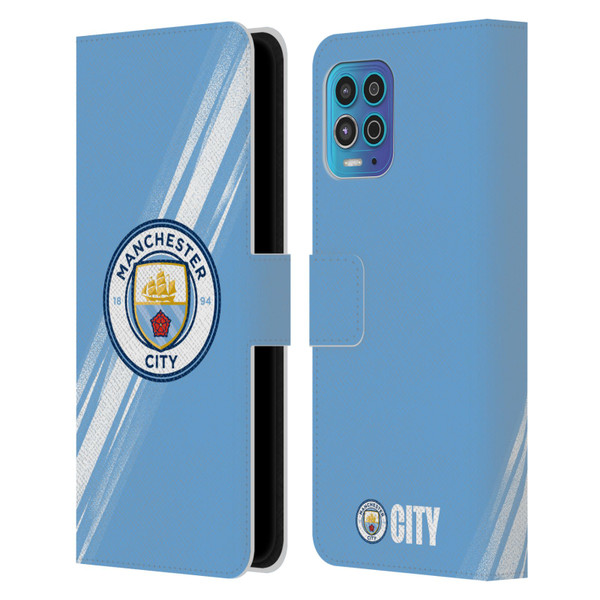 Manchester City Man City FC 2025/26 Badge Kit Home Leather Book Wallet Case Cover For Motorola Moto G100