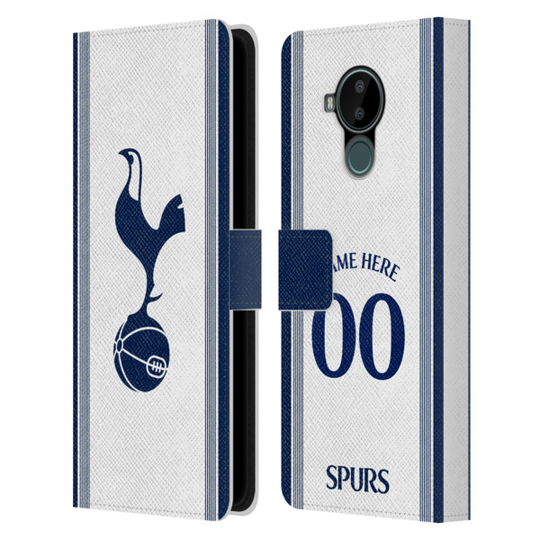 Custom Customised Personalised Tottenham Hotspur F.C. 2024/25 Badge Kit Home Leather Book Wallet Case Cover For Nokia C30