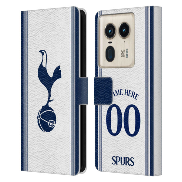 Custom Customised Personalised Tottenham Hotspur F.C. 2024/25 Badge Kit Home Leather Book Wallet Case Cover For Motorola Edge 50 Ultra/X50 Ultra