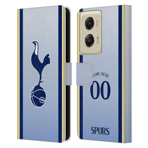 Custom Customised Personalised Tottenham Hotspur F.C. 2024/25 Badge Kit Away Leather Book Wallet Case Cover For Motorola Moto G Stylus 5G (2024)