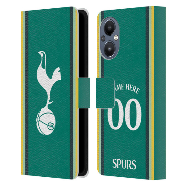 Custom Customised Personalised Tottenham Hotspur F.C. 2024/25 Badge Kit Third Leather Book Wallet Case Cover For OnePlus Nord N20 5G