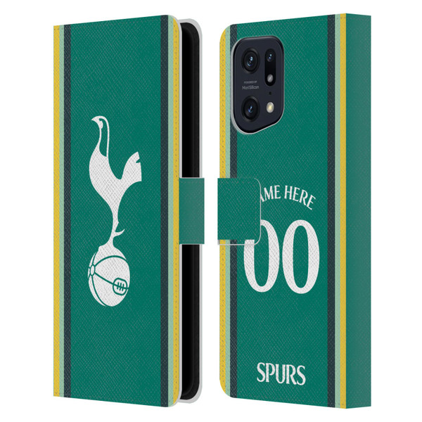 Custom Customised Personalised Tottenham Hotspur F.C. 2024/25 Badge Kit Third Leather Book Wallet Case Cover For OPPO Find X5
