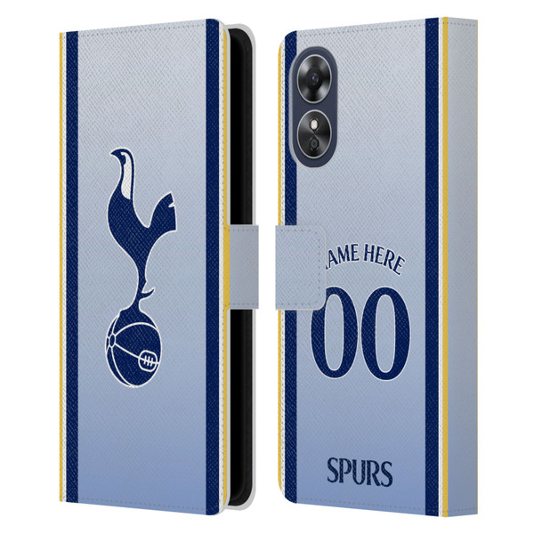 Custom Customised Personalised Tottenham Hotspur F.C. 2024/25 Badge Kit Away Leather Book Wallet Case Cover For OPPO A17