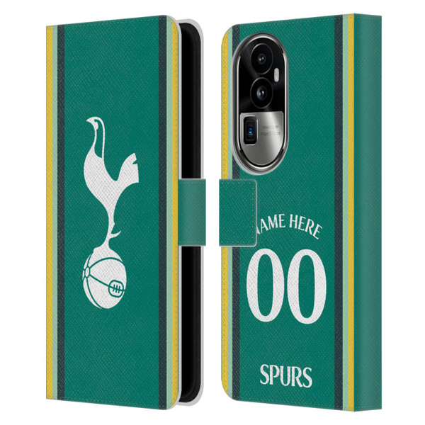 Custom Customised Personalised Tottenham Hotspur F.C. 2024/25 Badge Kit Third Leather Book Wallet Case Cover For OPPO Reno10 Pro+