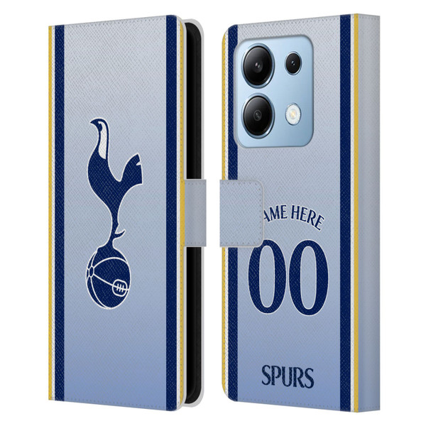 Custom Customised Personalised Tottenham Hotspur F.C. 2024/25 Badge Kit Away Leather Book Wallet Case Cover For Xiaomi Redmi Note 13/13 Pro 5G