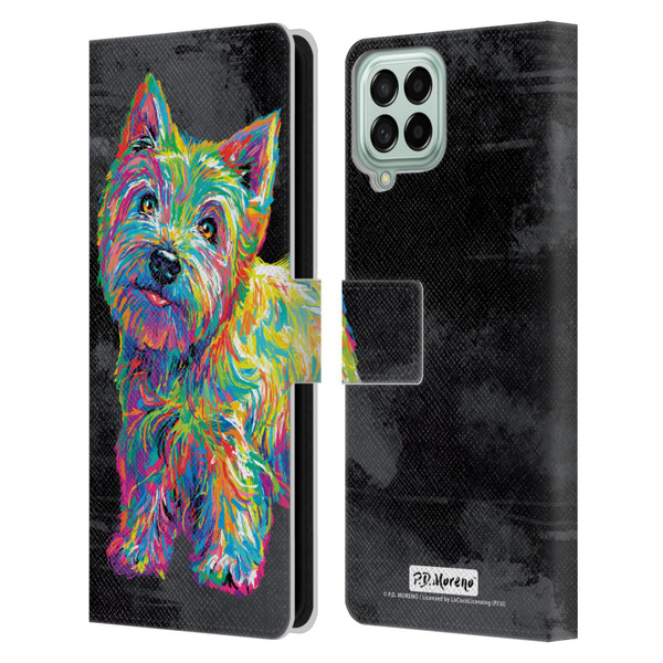 P.D. Moreno Animals II Marvin The Westie Dog Leather Book Wallet Case Cover For Samsung Galaxy M53 (2022)