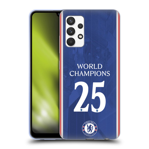 Chelsea Football Club 2025 World Champions Home Kit Soft Gel Case for Samsung Galaxy A32 (2021)