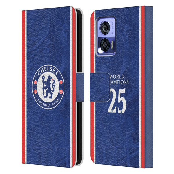 Chelsea Football Club 2025 World Champions Home Kit Leather Book Wallet Case Cover For Motorola Edge 30 Neo 5G