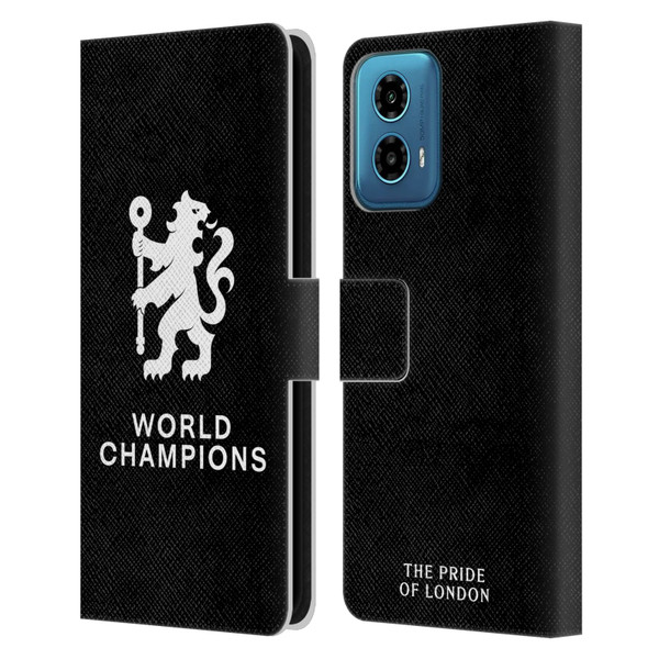 Chelsea Football Club 2025 World Champions Lion Leather Book Wallet Case Cover For Motorola Moto G34 5G