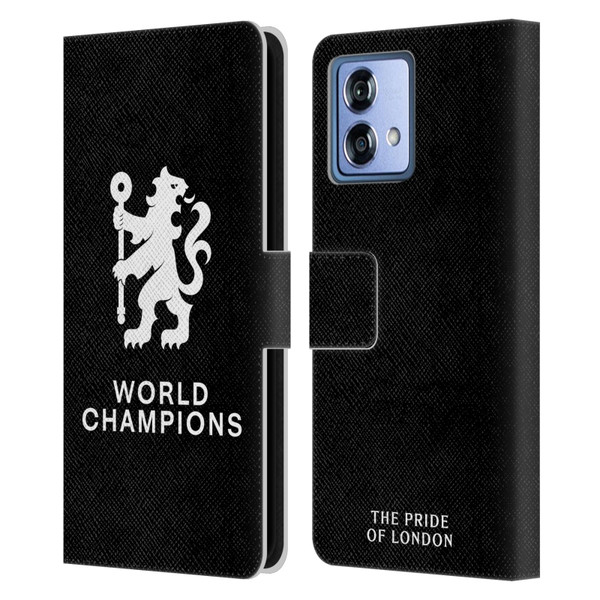 Chelsea Football Club 2025 World Champions Lion Leather Book Wallet Case Cover For Motorola Moto G84 5G