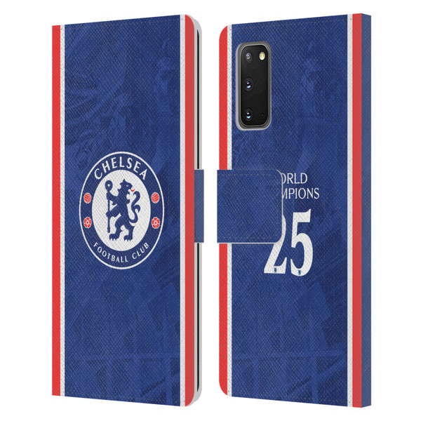 Chelsea Football Club 2025 World Champions Home Kit Leather Book Wallet Case Cover For Samsung Galaxy S20 / S20 5G