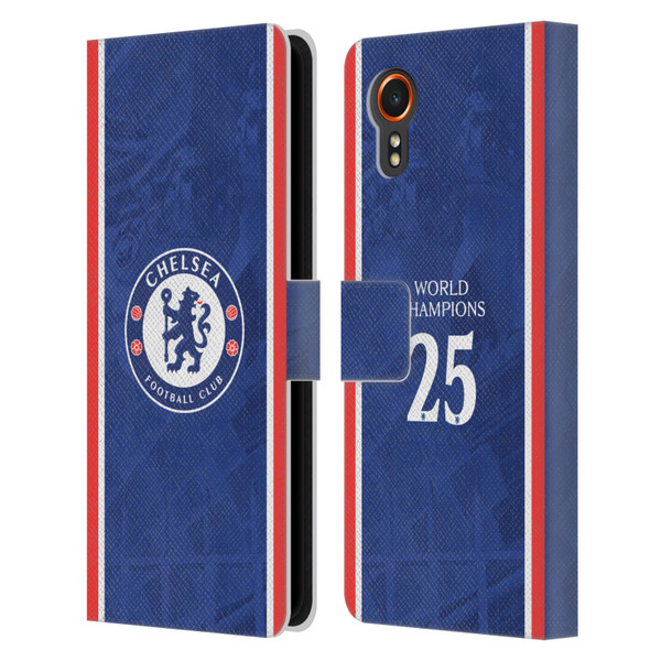 Chelsea Football Club 2025 World Champions Home Kit Leather Book Wallet Case Cover For Samsung Galaxy Xcover7 5G Chelsea Football Club 2025 World Champions Home Kit Leather Book Wallet Case Cover For Samsung Galaxy Xcover7 5G