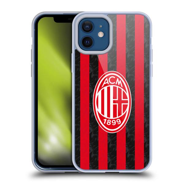 AC Milan 2025/26 Crest Kit Home Soft Gel Case for Apple iPhone 12 / iPhone 12 Pro & MagSafe