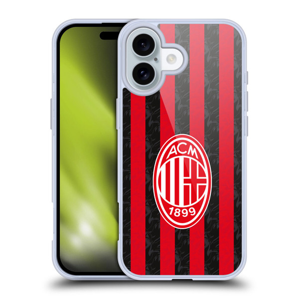 AC Milan 2025/26 Crest Kit Home Soft Gel Case for Apple iPhone 16