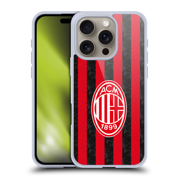 AC Milan 2025/26 Crest Kit Home Soft Gel Case for Apple iPhone 16 Pro & MagSafe