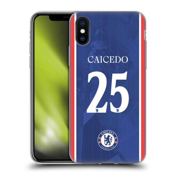 Chelsea Football Club 2025/26 Players Home Kit Moisés Caicedo Soft Gel Case for Apple iPhone X / iPhone XS