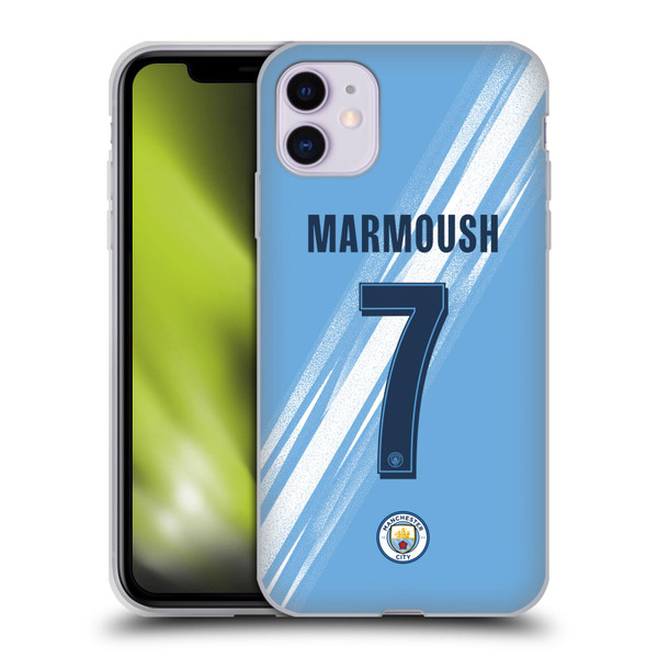 Manchester City Man City FC 2025/26 Players Home Kit Omar Marmoush Soft Gel Case for Apple iPhone 11